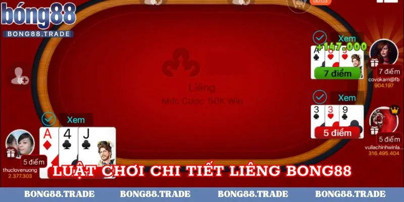 Khám phá luật chơi chi tiết của liêng tại Bong88