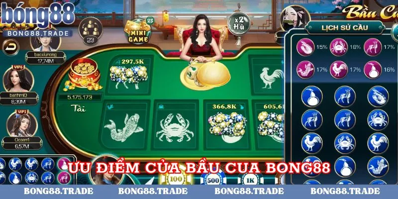 Ưu điểm của bầu cua Bong88 so với thể loại truyền thống